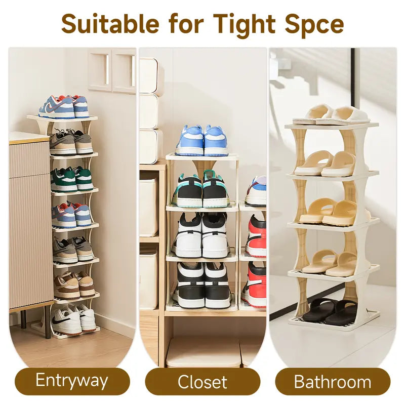 6/9-Tier Vertical Detachable Stackable Shoe Rack