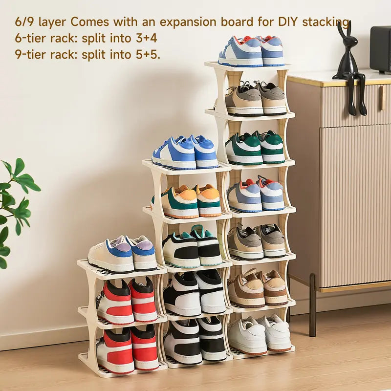 6/9-Tier Vertical Detachable Stackable Shoe Rack