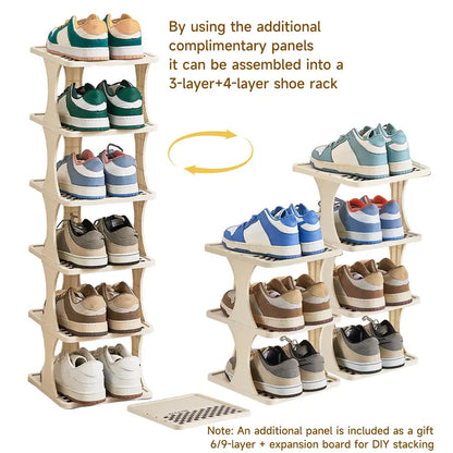 6/9-Tier Vertical Detachable Stackable Shoe Rack