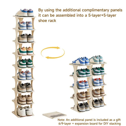 6/9-Tier Vertical Detachable Stackable Shoe Rack