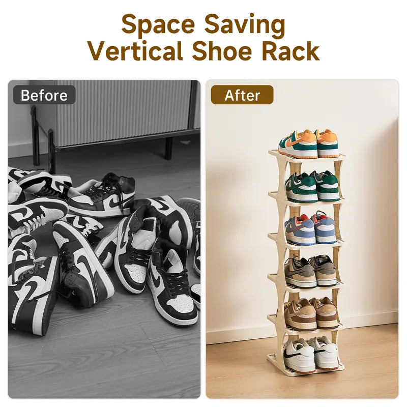 6/9-Tier Vertical Detachable Stackable Shoe Rack