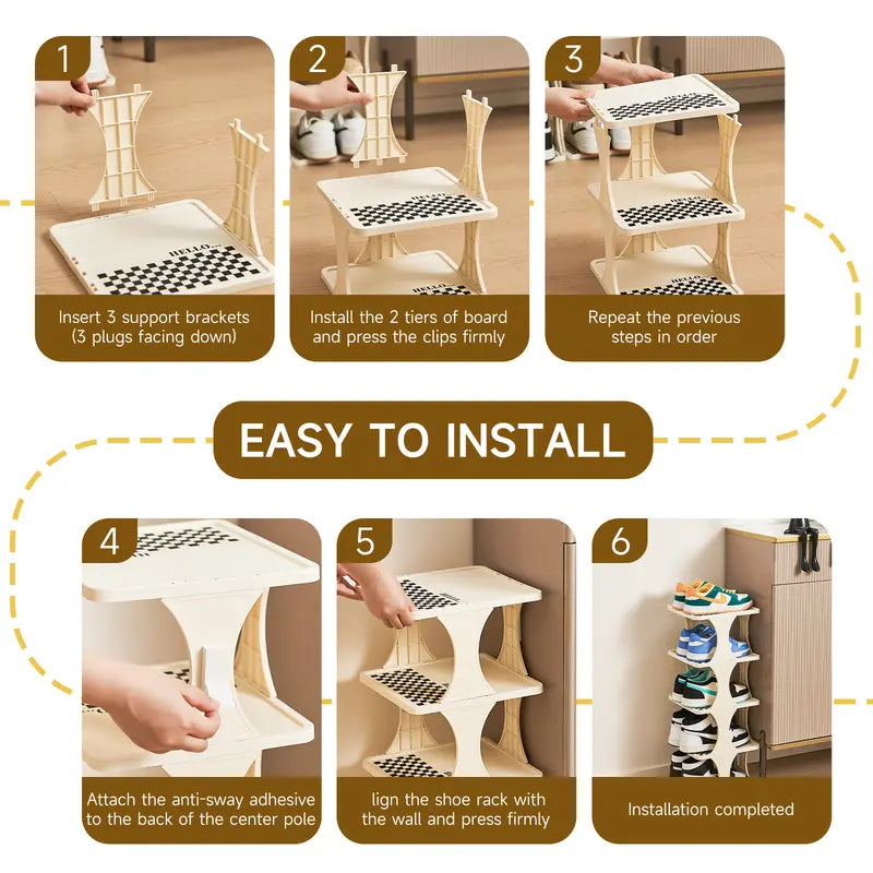 6/9-Tier Vertical Detachable Stackable Shoe Rack
