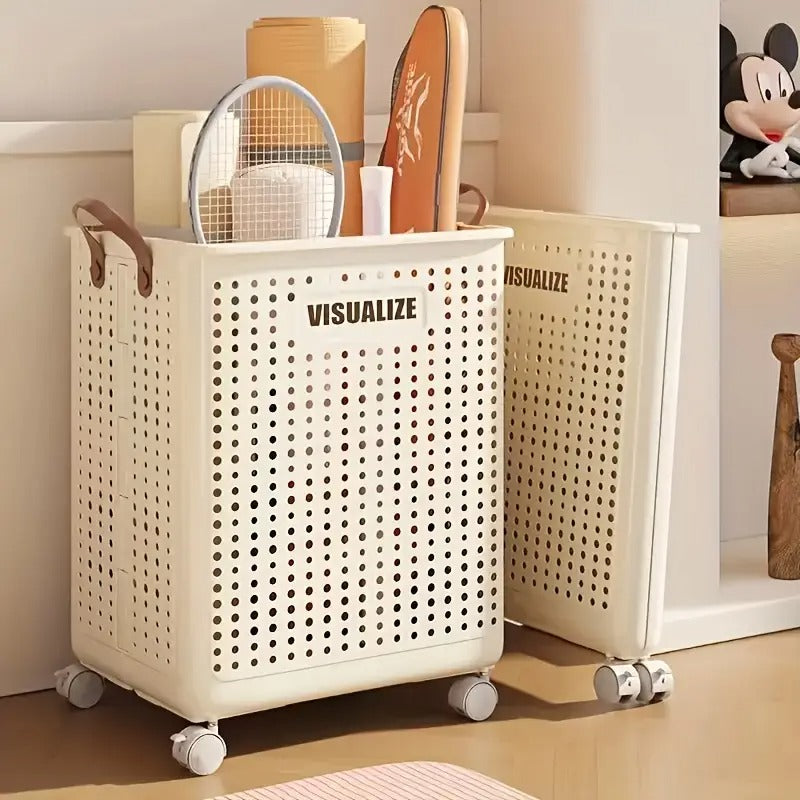 large foldable laundry basket wheels heavy duty collapsible - Temu