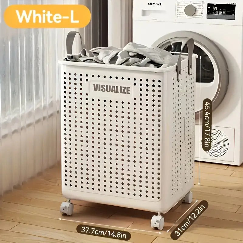 large foldable laundry basket wheels heavy duty collapsible - Temu