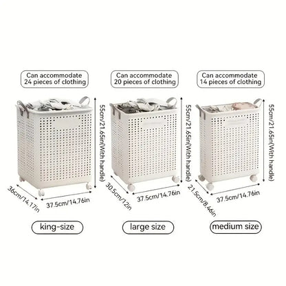 large foldable laundry basket wheels heavy duty collapsible - Temu