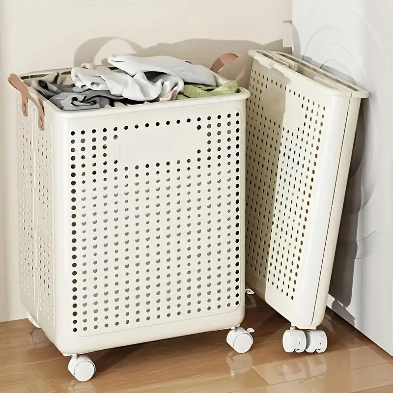 large foldable laundry basket wheels heavy duty collapsible - Temu