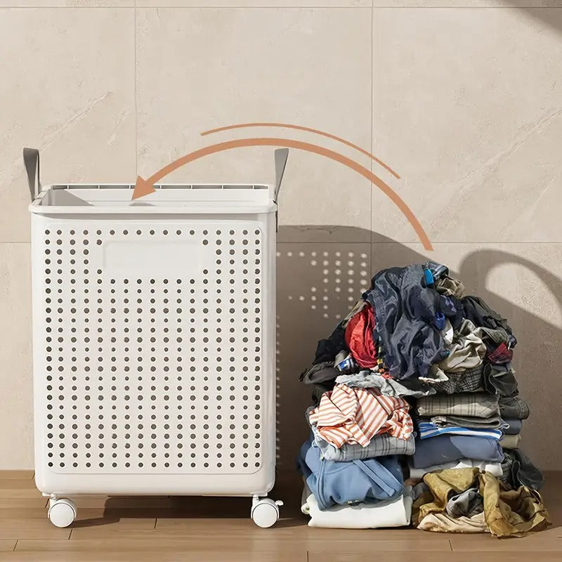 large foldable laundry basket wheels heavy duty collapsible - Temu