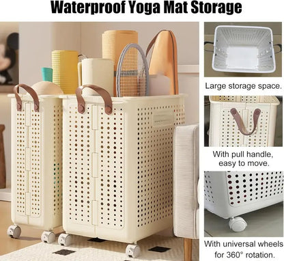 large foldable laundry basket wheels heavy duty collapsible - Temu